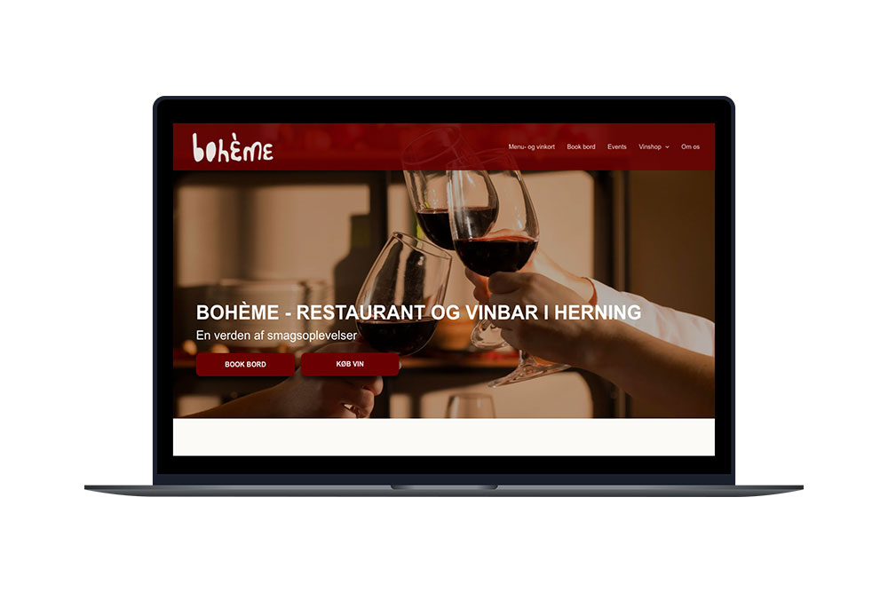 Mockup af laptop der præsenterer hjemmeside lavet af multimediedesigner Jane Mejlvang